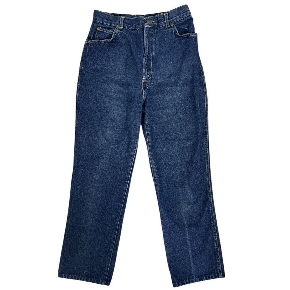Chic Jeans Womens Size 12 Short Straight Leg Blue Denim Mid Rise